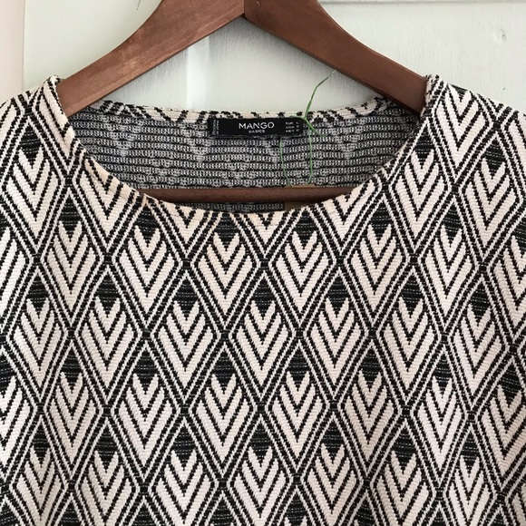 Mango diamond patterned sweater dress 3/4 sleeves - Picture 3 of 6